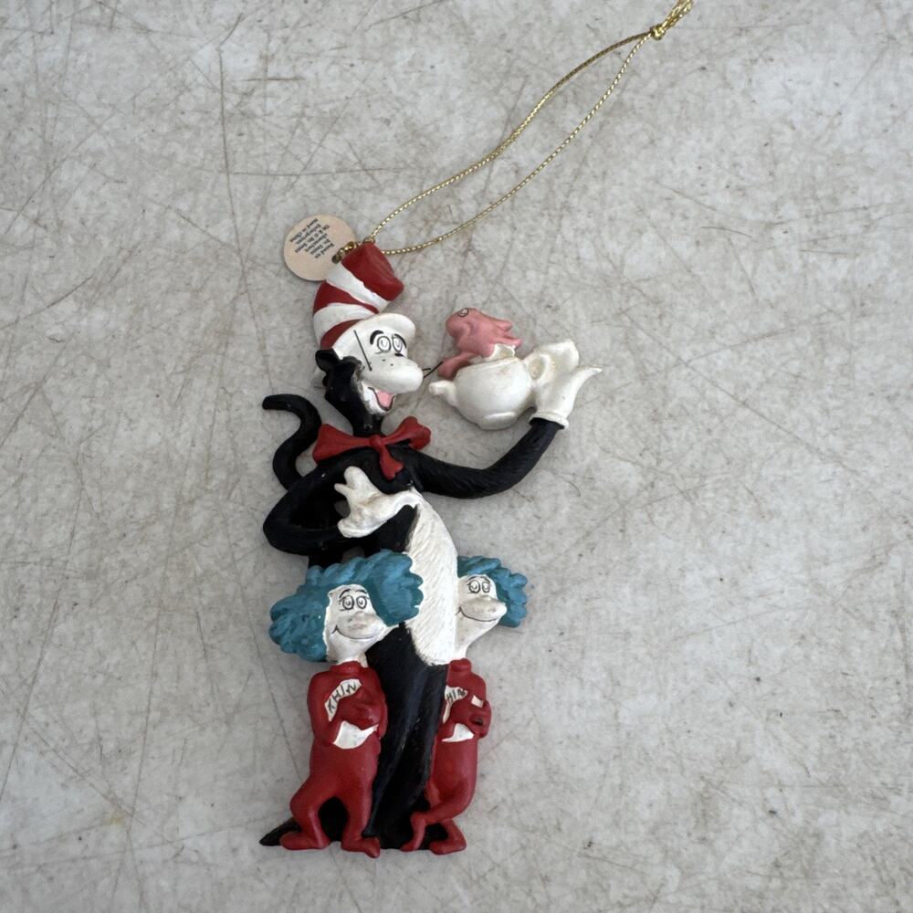 2003 Kurt S Adler Cat In The Hat With Seuss fish & Thing 1 & 2 Ornament